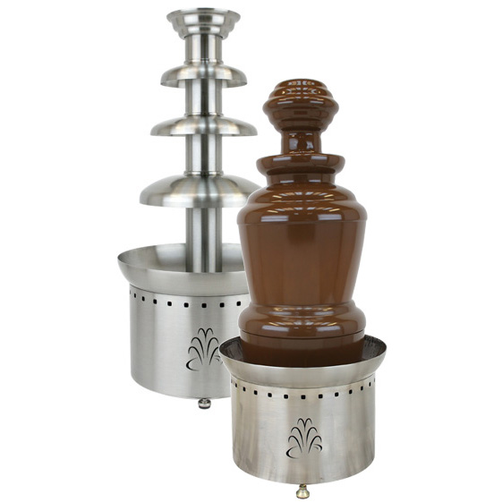 1BACF35 American Chocolate Fountain is perfect for catering parties and is heavy duty stainless steel weighing 82 lbs. Holds 10lbs of chocolate for weddings, birthday parties and corporate caterers.
