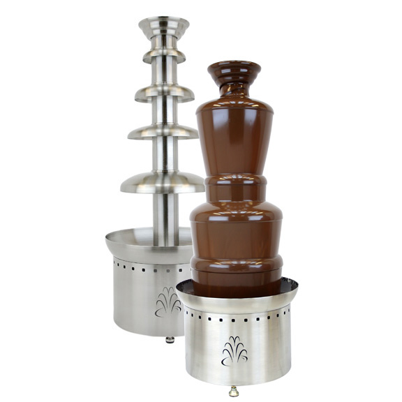 1BACF40 American Chocolate Fountain is perfect for catering parties and is heavy duty stainless steel weighing 82 lbs. Holds 20lbs of chocolate for weddings, birthday parties and corporate caterers.