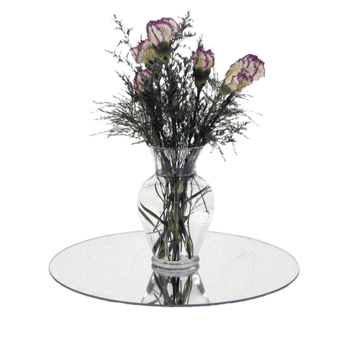 Centerpiece mirror with roses in vase