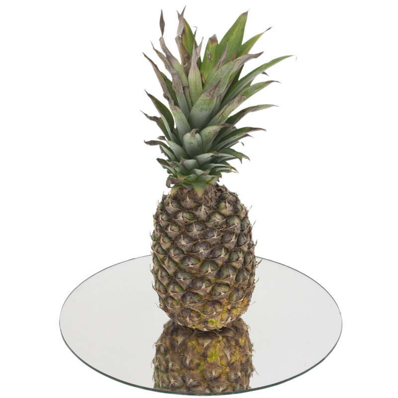 Centerpiece mirror 14" acrylic with pineapple displayed